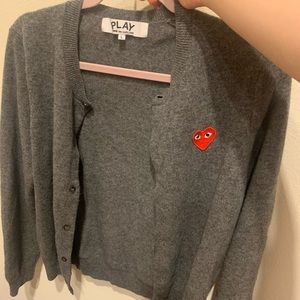 Comme des Garçons grey wool cardigan